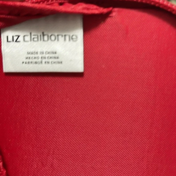 Vintage Liz Claiborne Signature Red Faux Croc Print Jewelry Travel Bag - Picture 5 of 10